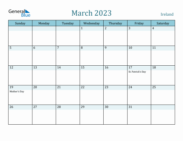 March 2023 Calendar with Holidays