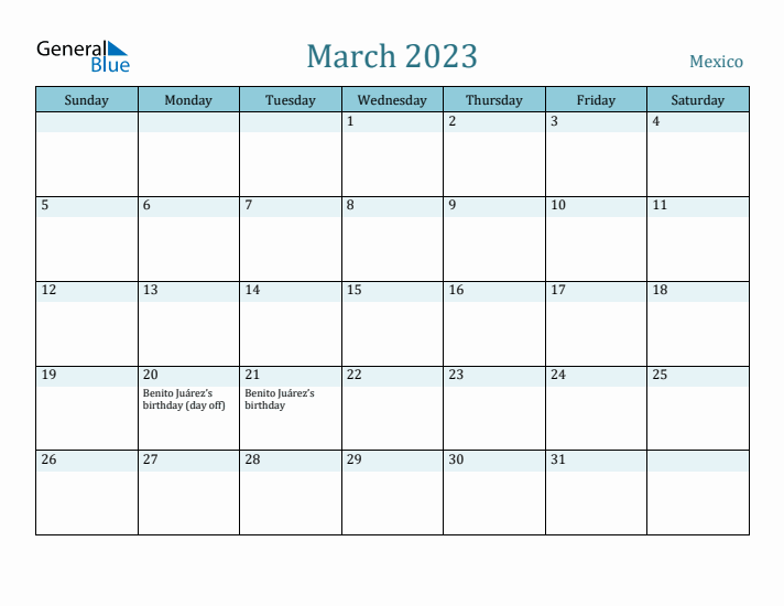 March 2023 Calendar with Holidays