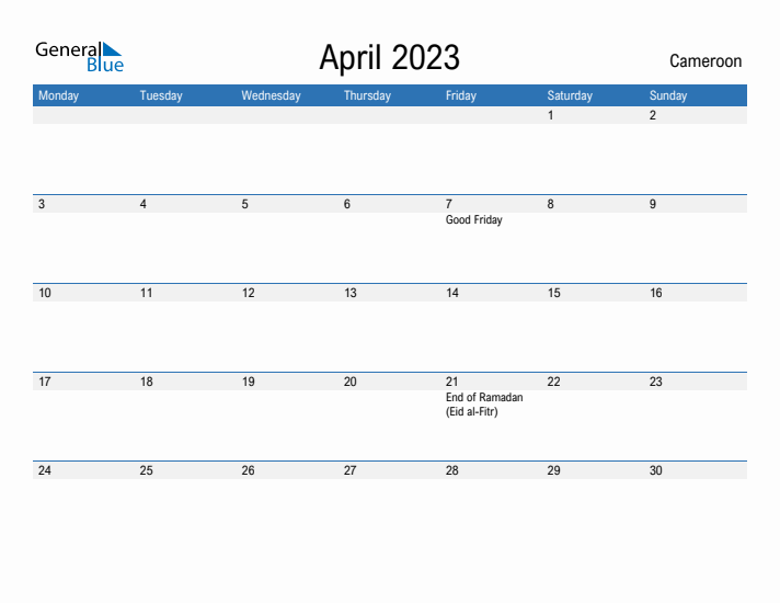 Fillable April 2023 Calendar