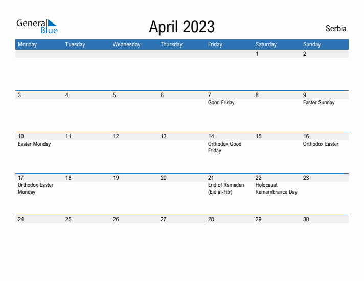 Fillable April 2023 Calendar