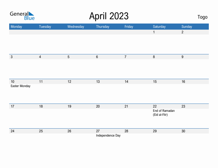 Fillable April 2023 Calendar