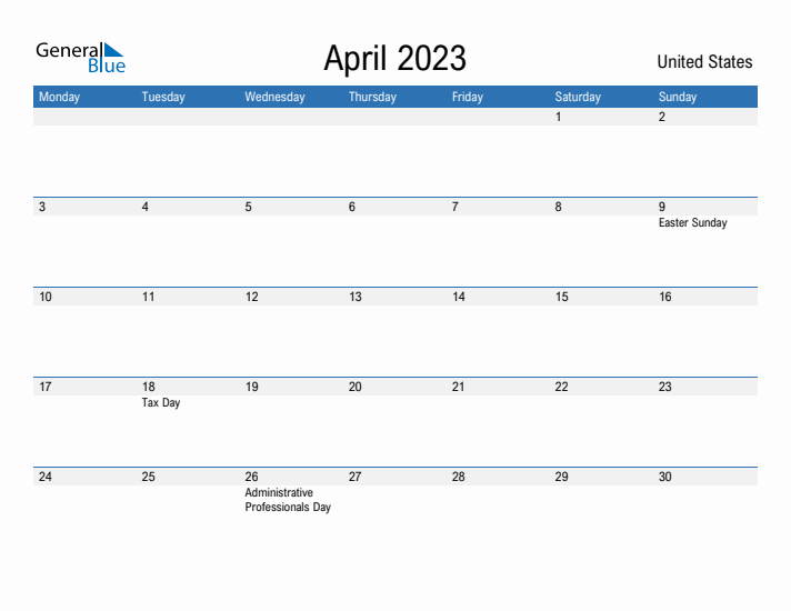 Fillable April 2023 Calendar