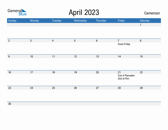 Fillable April 2023 Calendar