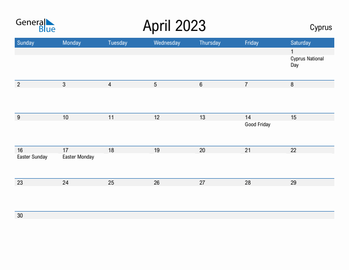 Fillable April 2023 Calendar