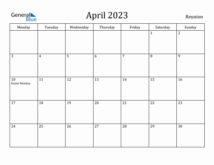 April 2023 Calendar Reunion