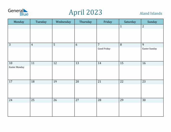 April 2023 Calendar with Holidays