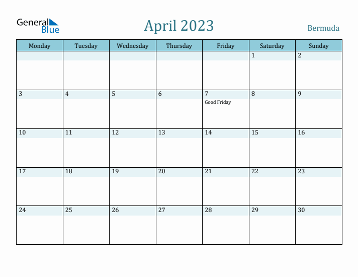 April 2023 Calendar with Holidays