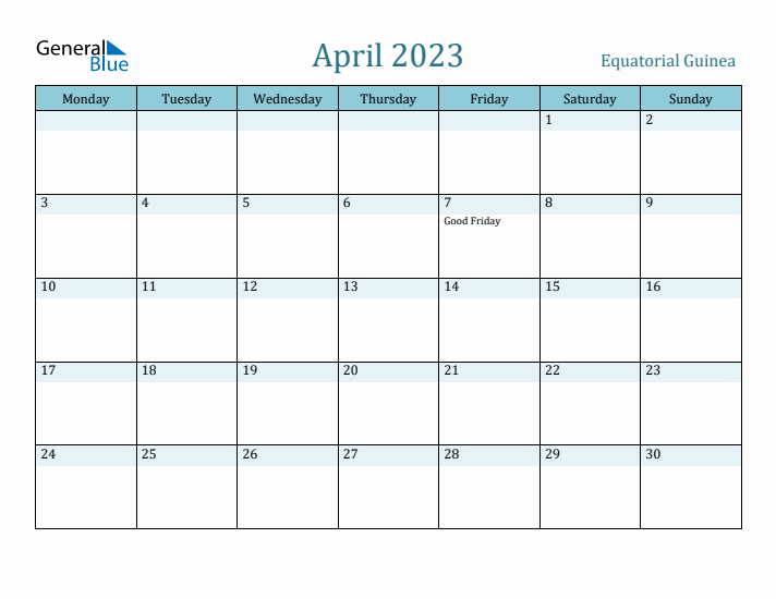 April 2023 Calendar with Holidays