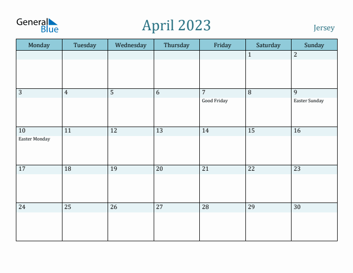 April 2023 Calendar with Holidays