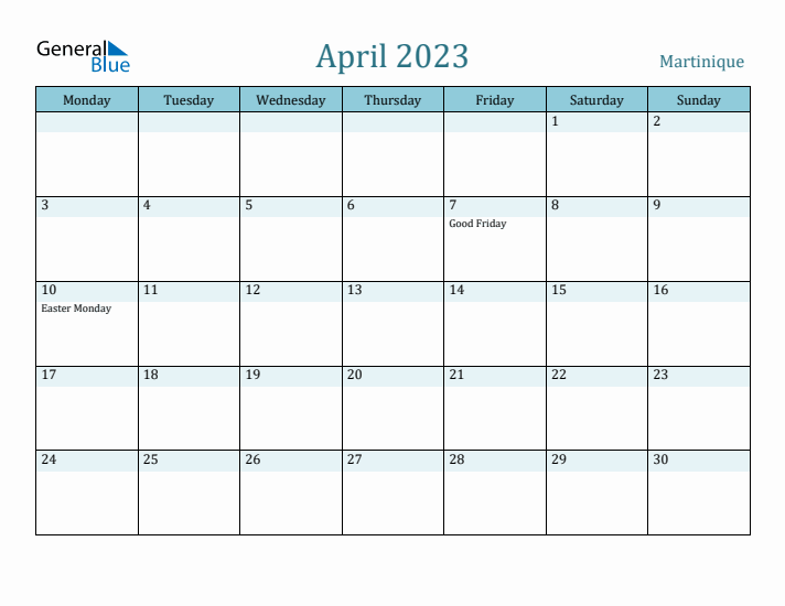 April 2023 Calendar with Holidays