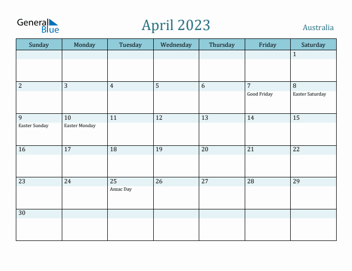 April 2023 Calendar with Holidays