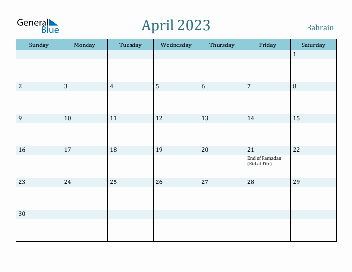 April 2023 Calendar with Holidays