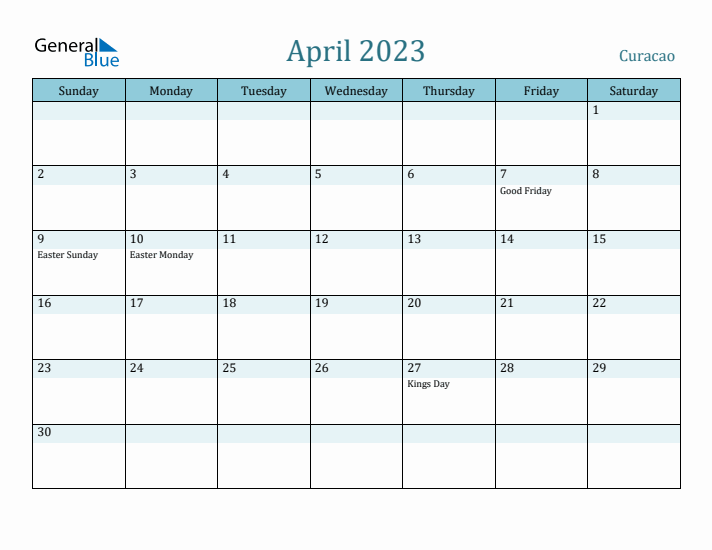 April 2023 Calendar with Holidays