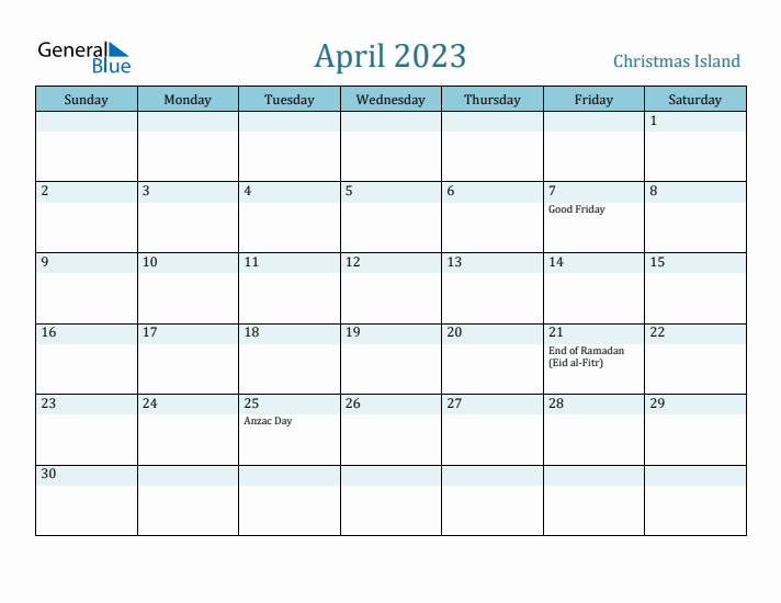 April 2023 Calendar with Holidays