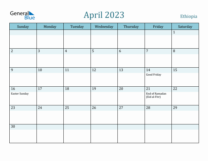 April 2023 Calendar with Holidays