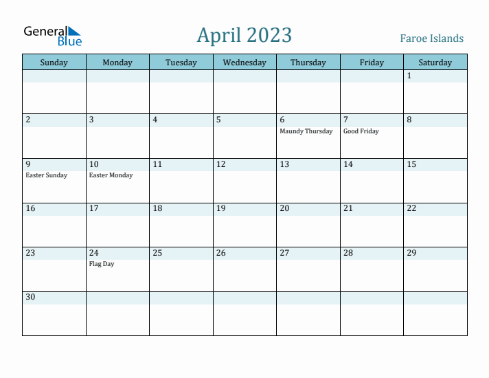 April 2023 Calendar with Holidays