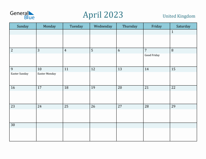 April 2023 Calendar with Holidays