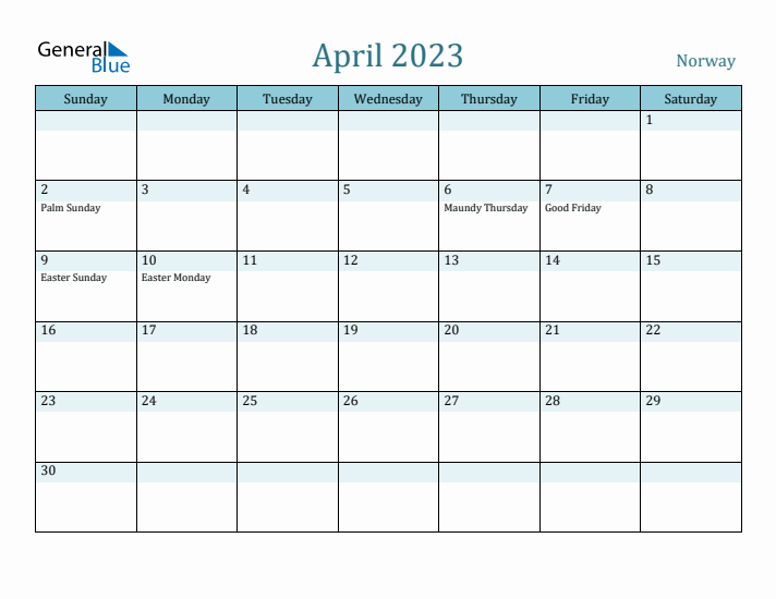 April 2023 Calendar with Holidays