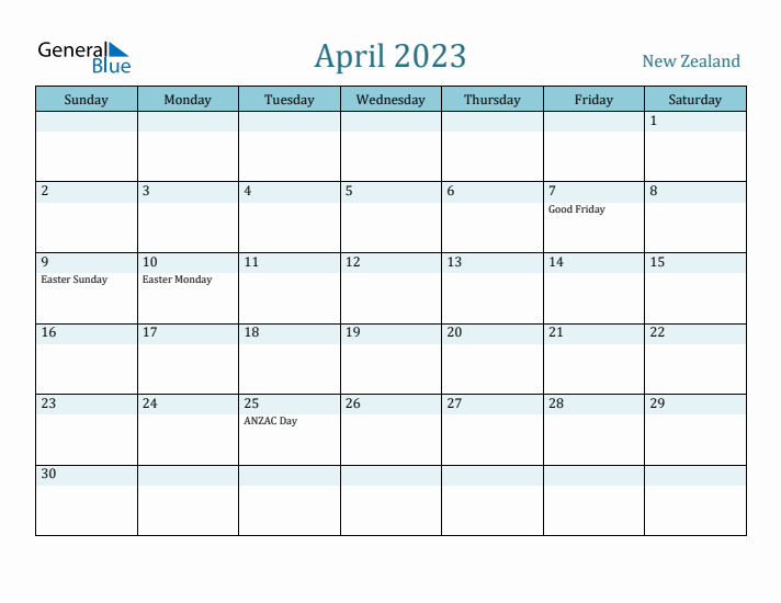 April 2023 Calendar with Holidays