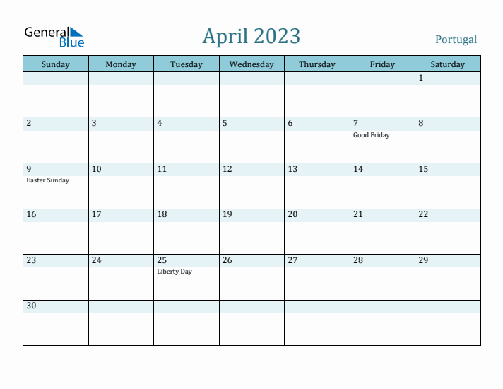 April 2023 Calendar with Holidays