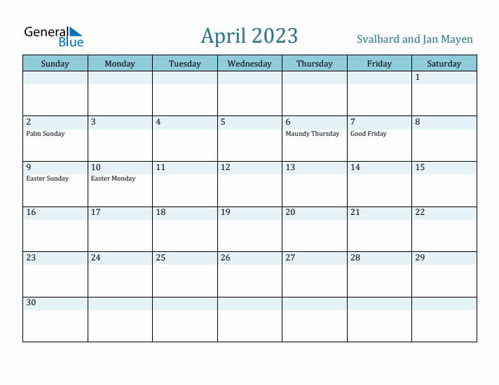 April 2023 Calendar with Holidays