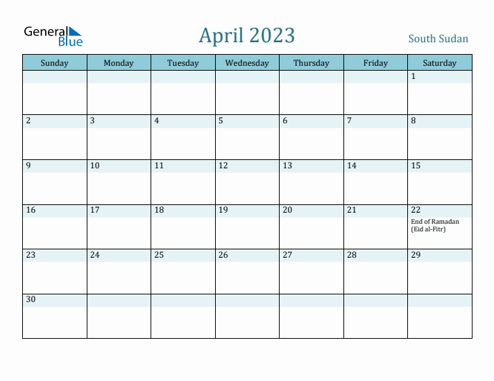 April 2023 Calendar with Holidays