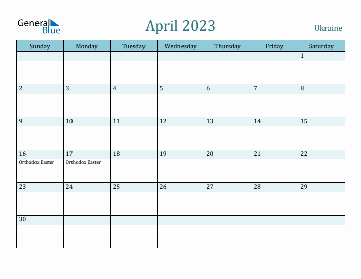 April 2023 Calendar with Holidays