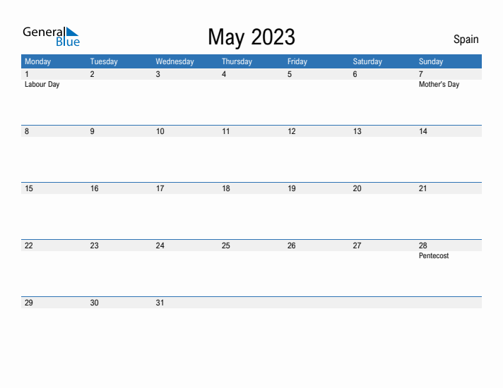 Fillable May 2023 Calendar