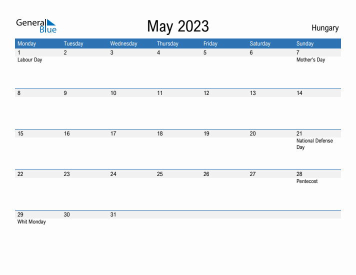 Fillable May 2023 Calendar