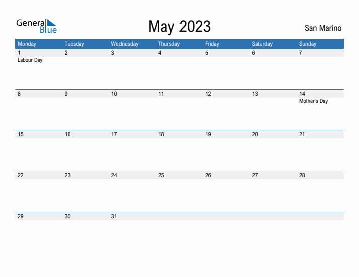 Fillable May 2023 Calendar