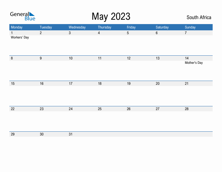 Fillable May 2023 Calendar