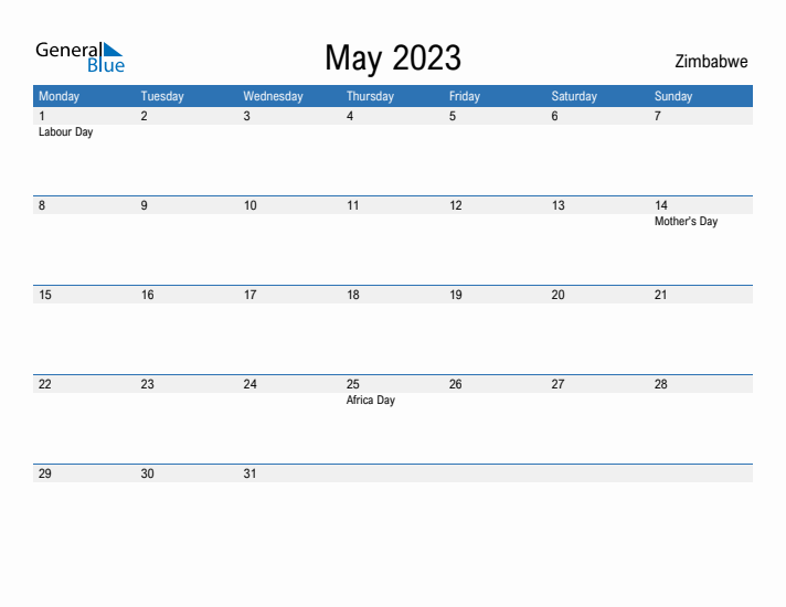 Fillable May 2023 Calendar