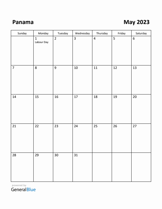 May 2023 Calendar with Panama Holidays