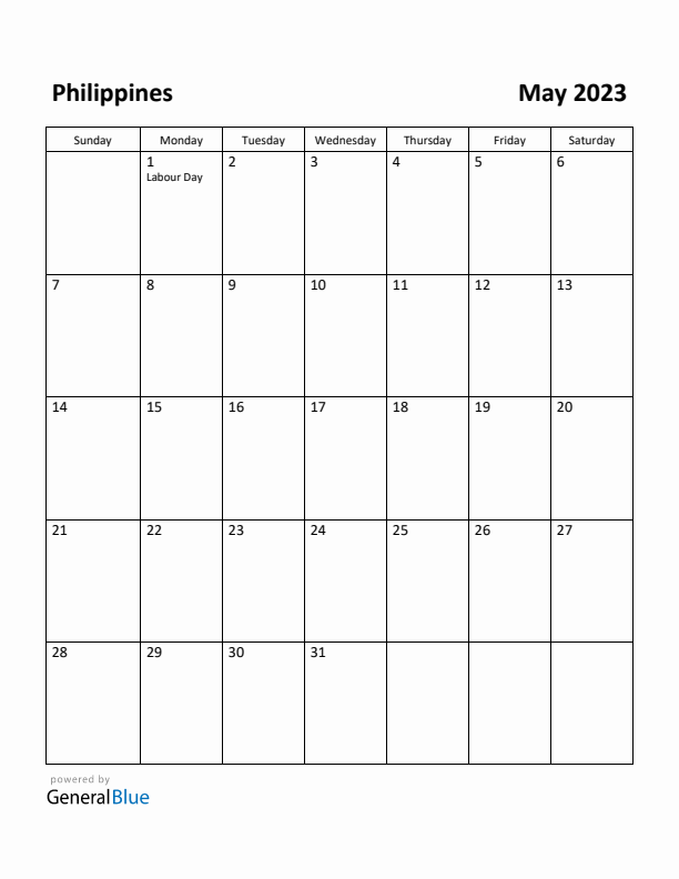 May 2023 Calendar with Philippines Holidays