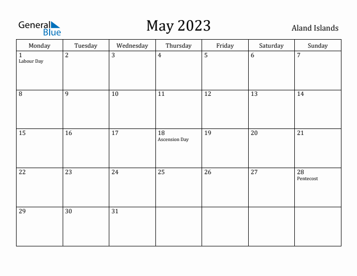 May 2023 Calendar Aland Islands