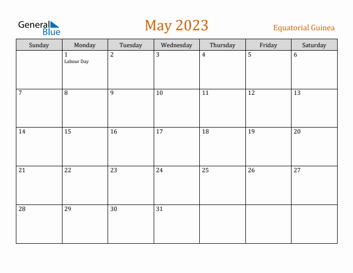 May 2023 Holiday Calendar with Sunday Start