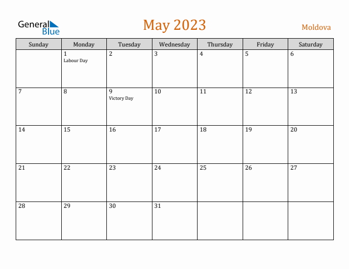 May 2023 Holiday Calendar with Sunday Start