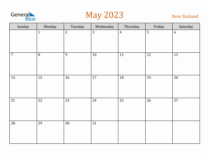 May 2023 Holiday Calendar with Sunday Start