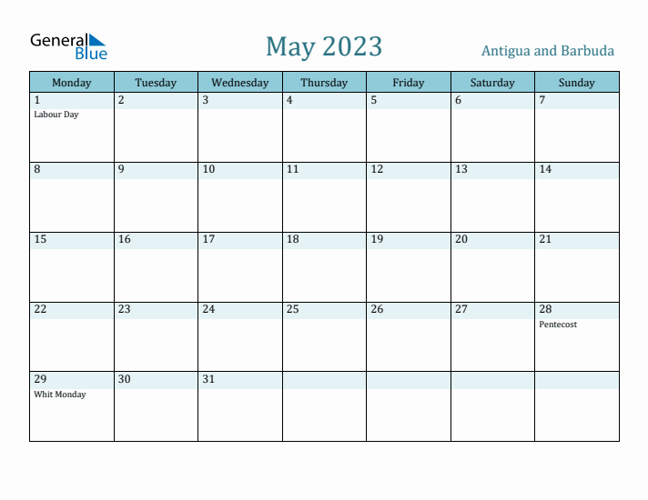 May 2023 Calendar with Holidays