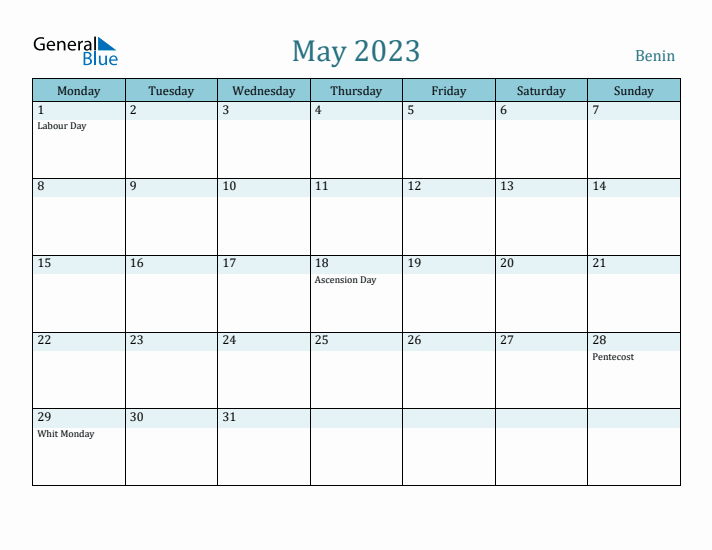 May 2023 Calendar with Holidays