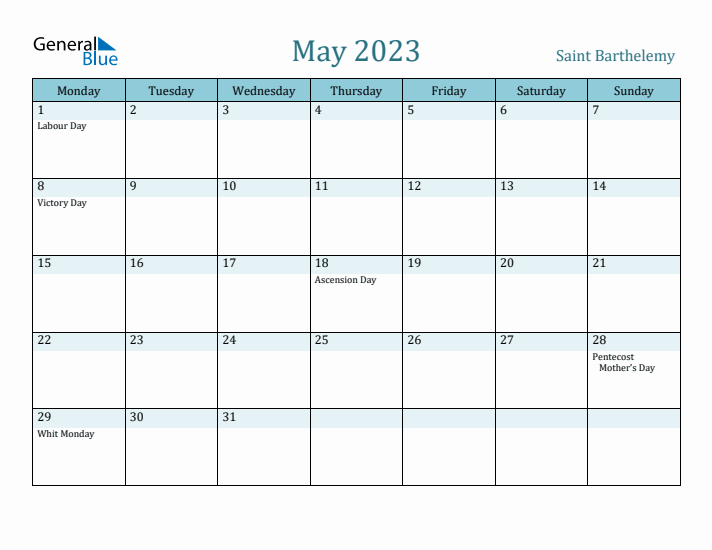 May 2023 Calendar with Holidays