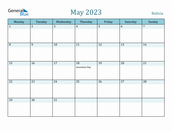 May 2023 Calendar with Holidays