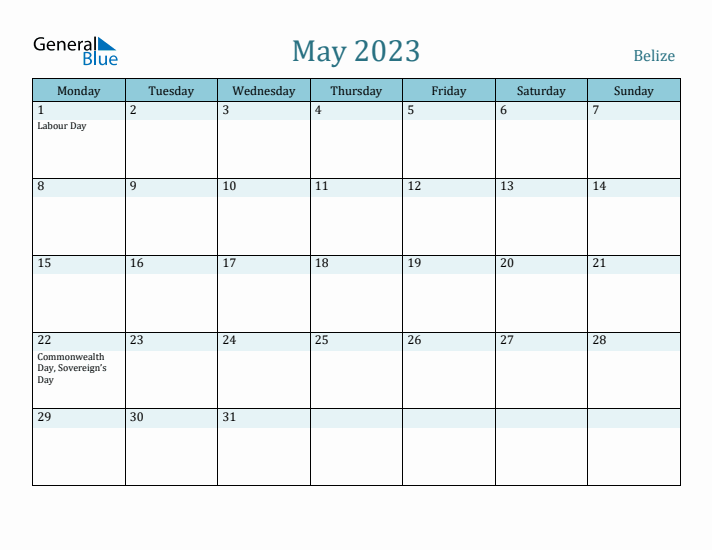 May 2023 Calendar with Holidays