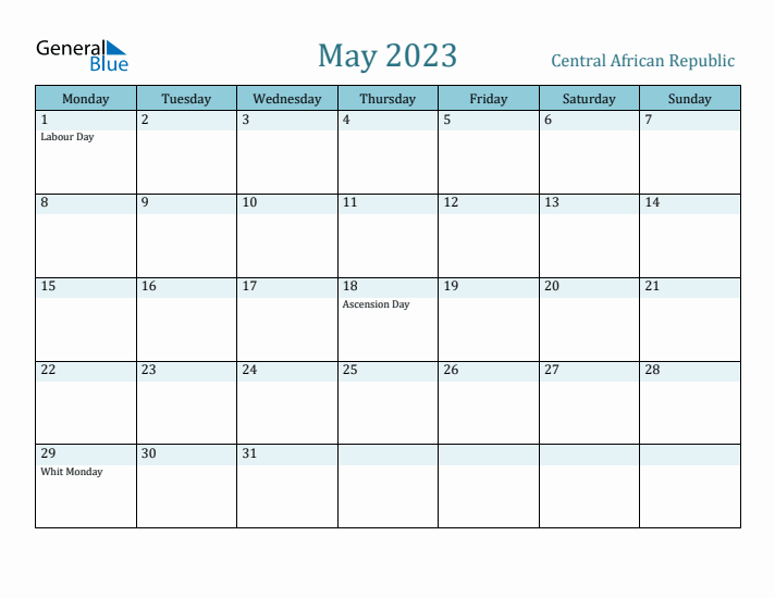 May 2023 Calendar with Holidays