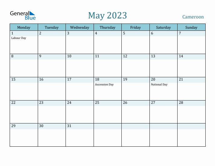 May 2023 Calendar with Holidays