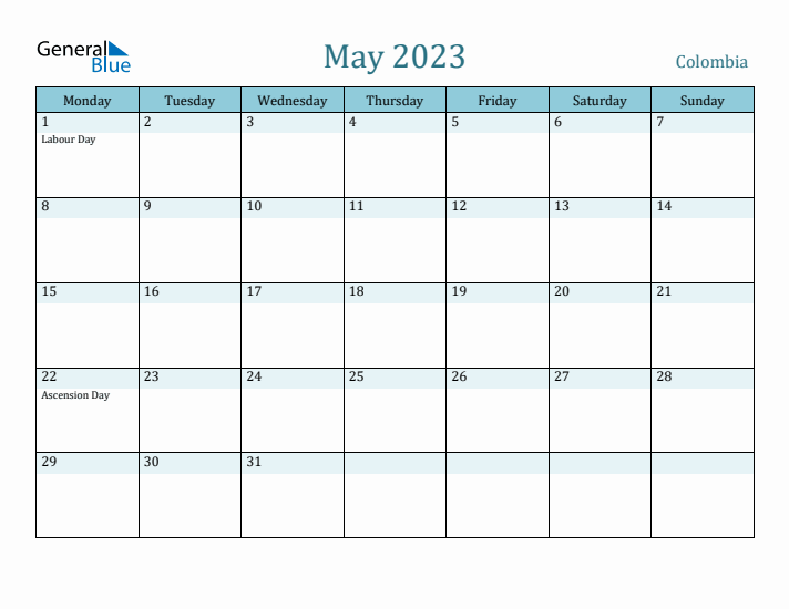 May 2023 Calendar with Holidays