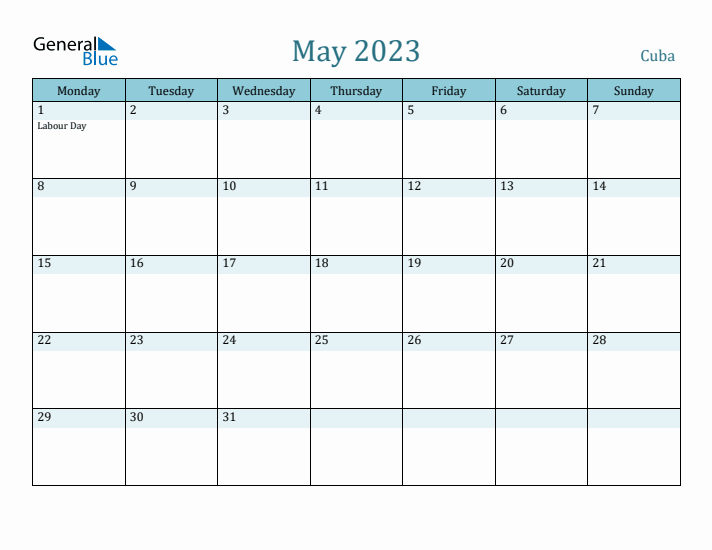 May 2023 Calendar with Holidays