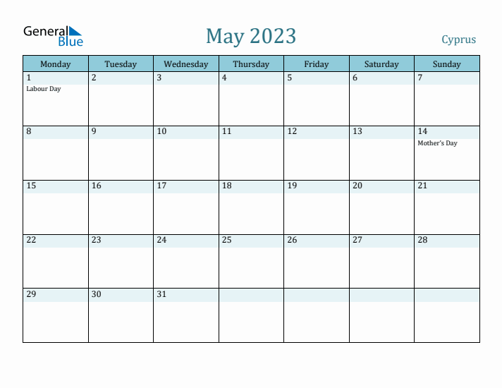 May 2023 Calendar with Holidays