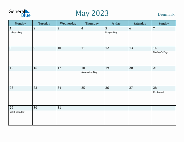 May 2023 Calendar with Holidays