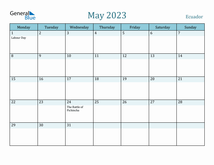 May 2023 Calendar with Holidays